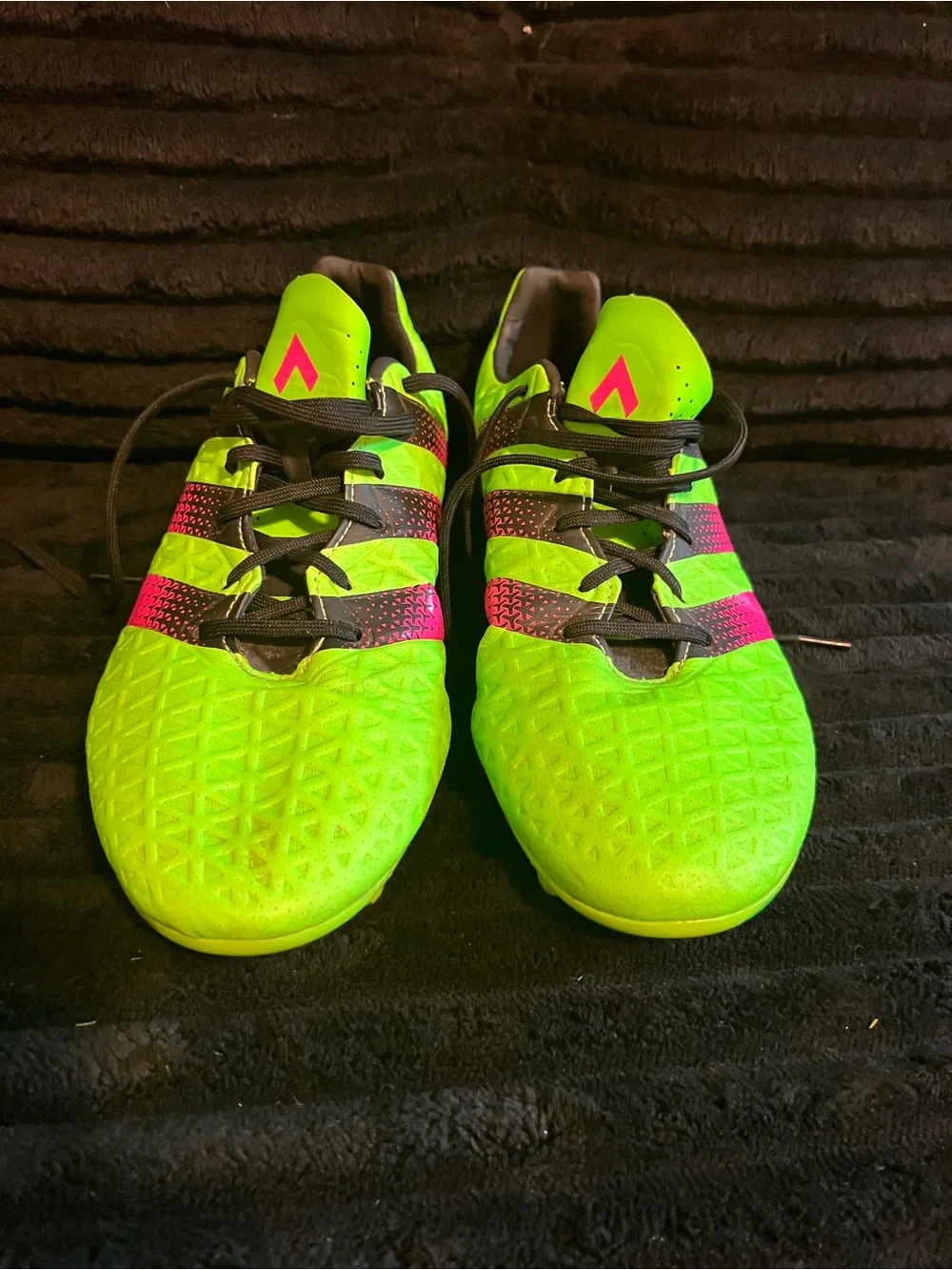 adidas Neon Green and Hot Pink Men's Athletic Soccer Shoes